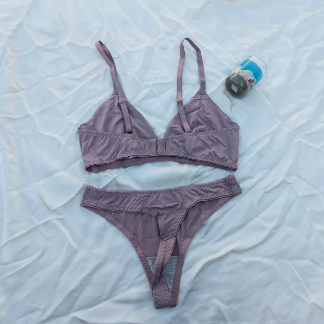 Very Soft & Smooth Non Padded Bra & Thongs Set