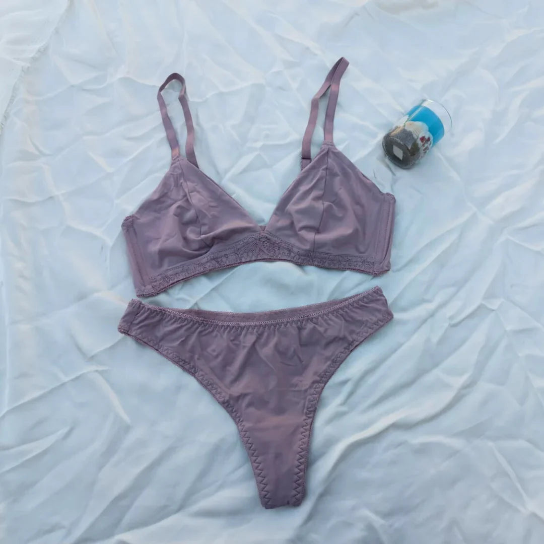 Very Soft & Smooth Non Padded Bra & Thongs Set