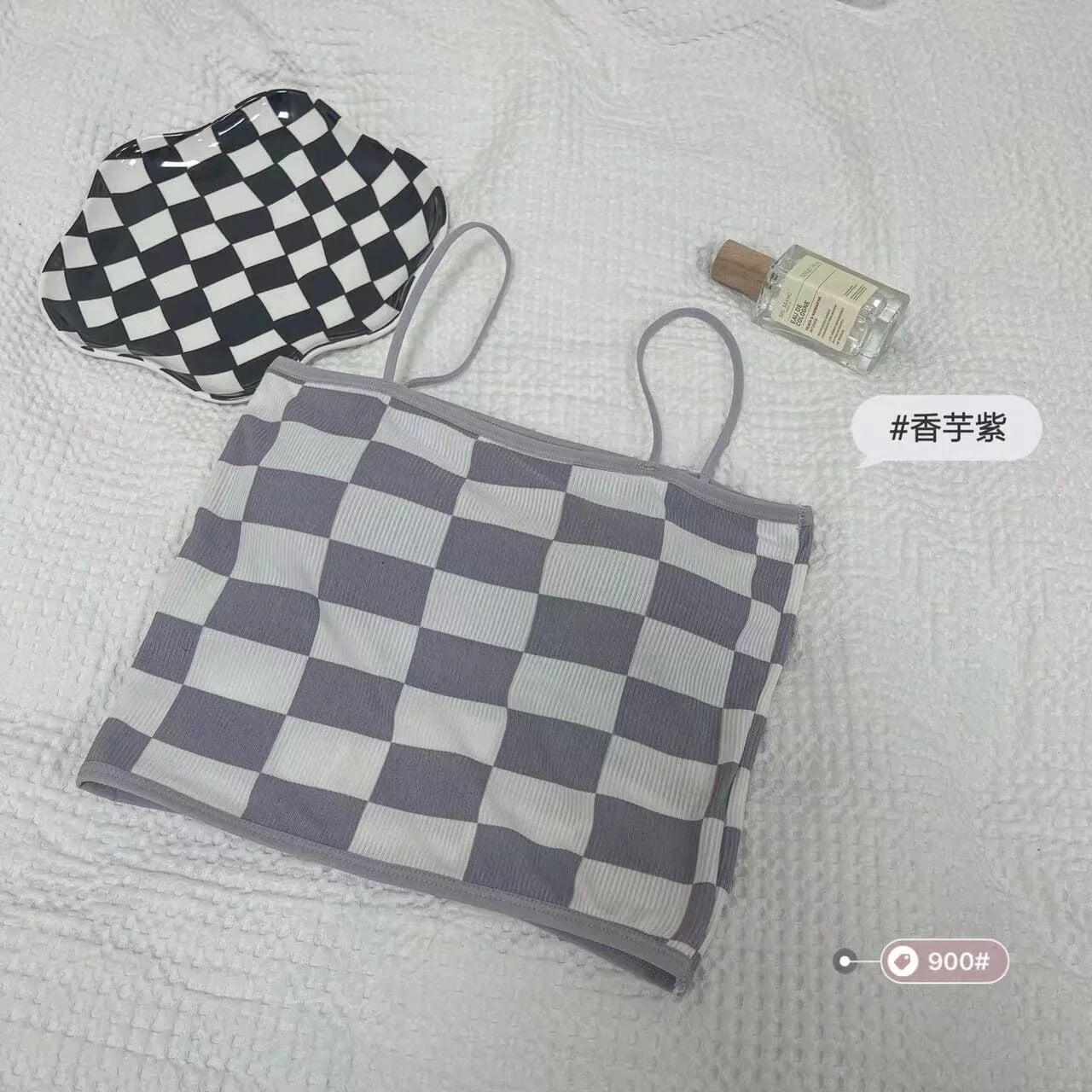 Chess Design Light Padded Camisole/Long Bra