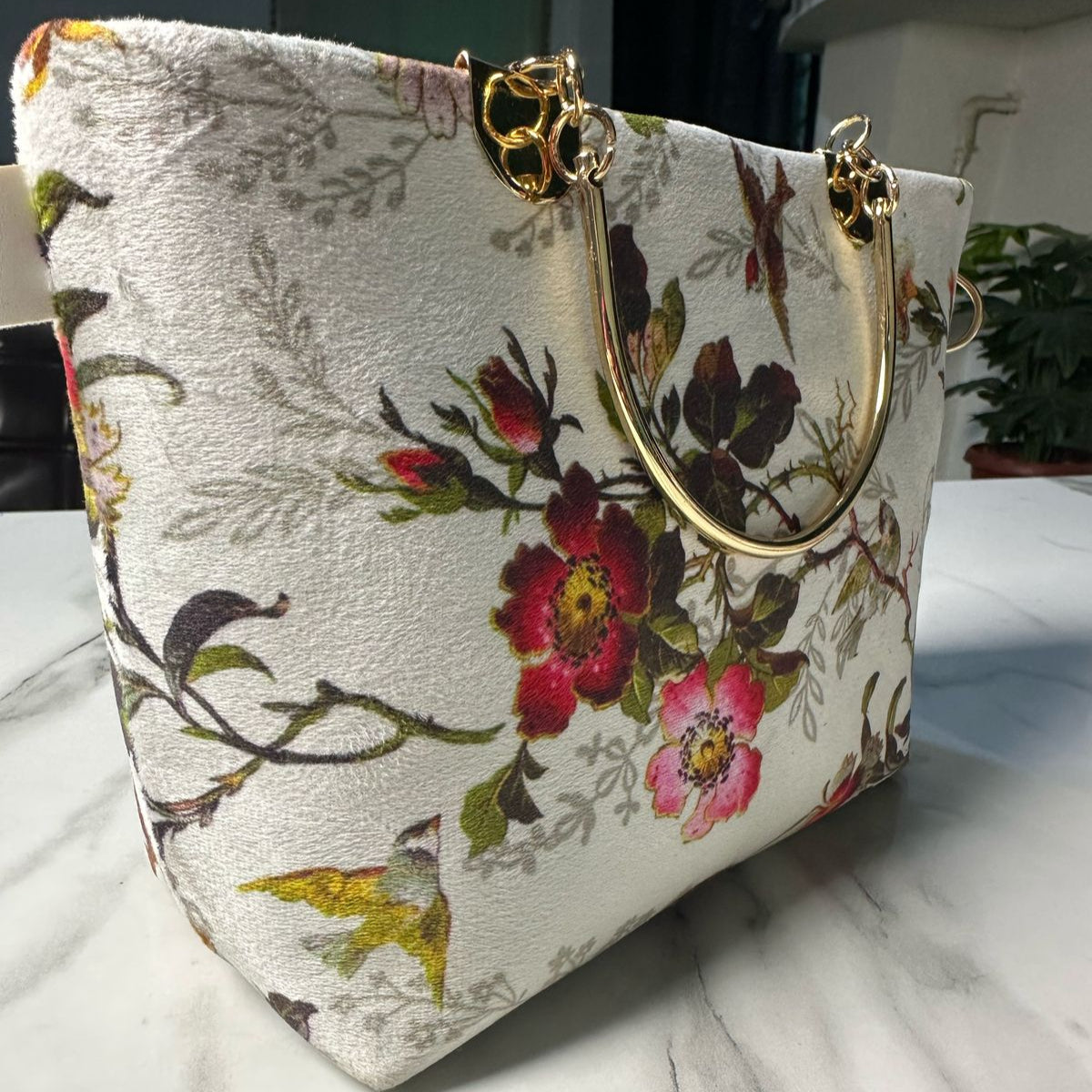 Elegant Floral Print Handbag