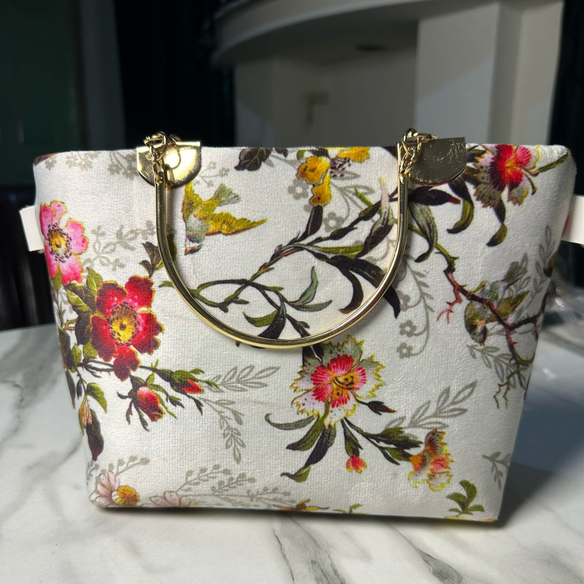 Elegant Floral Print Handbag