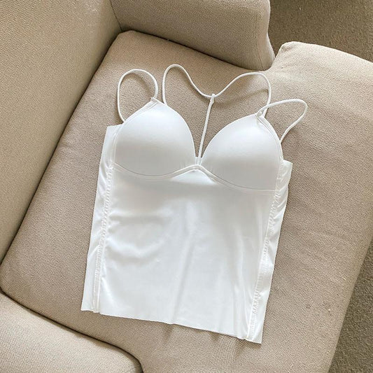 Front Ribbon Very Smooth Elastane Camisole/Long Bra