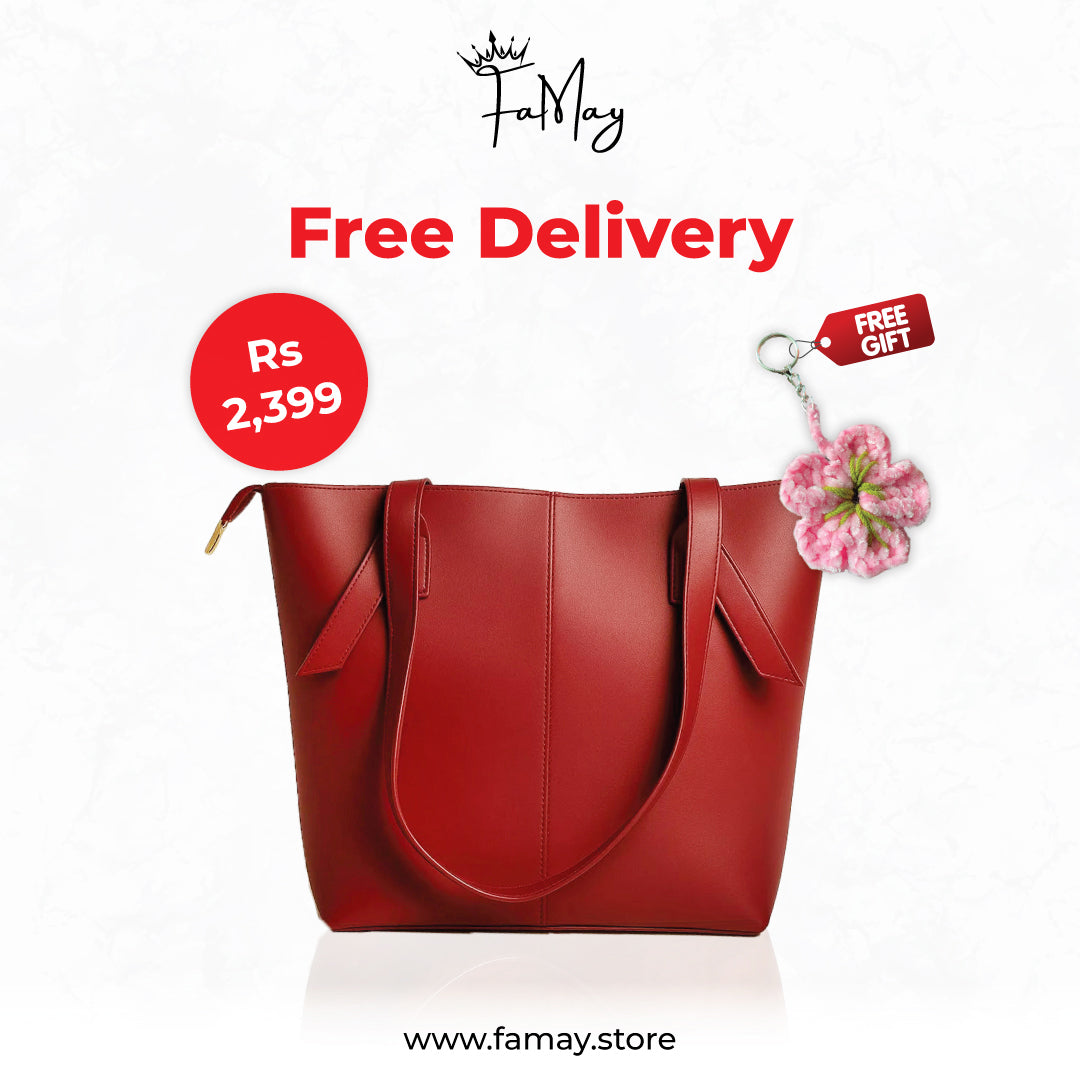 Stylish Red Tote Bag