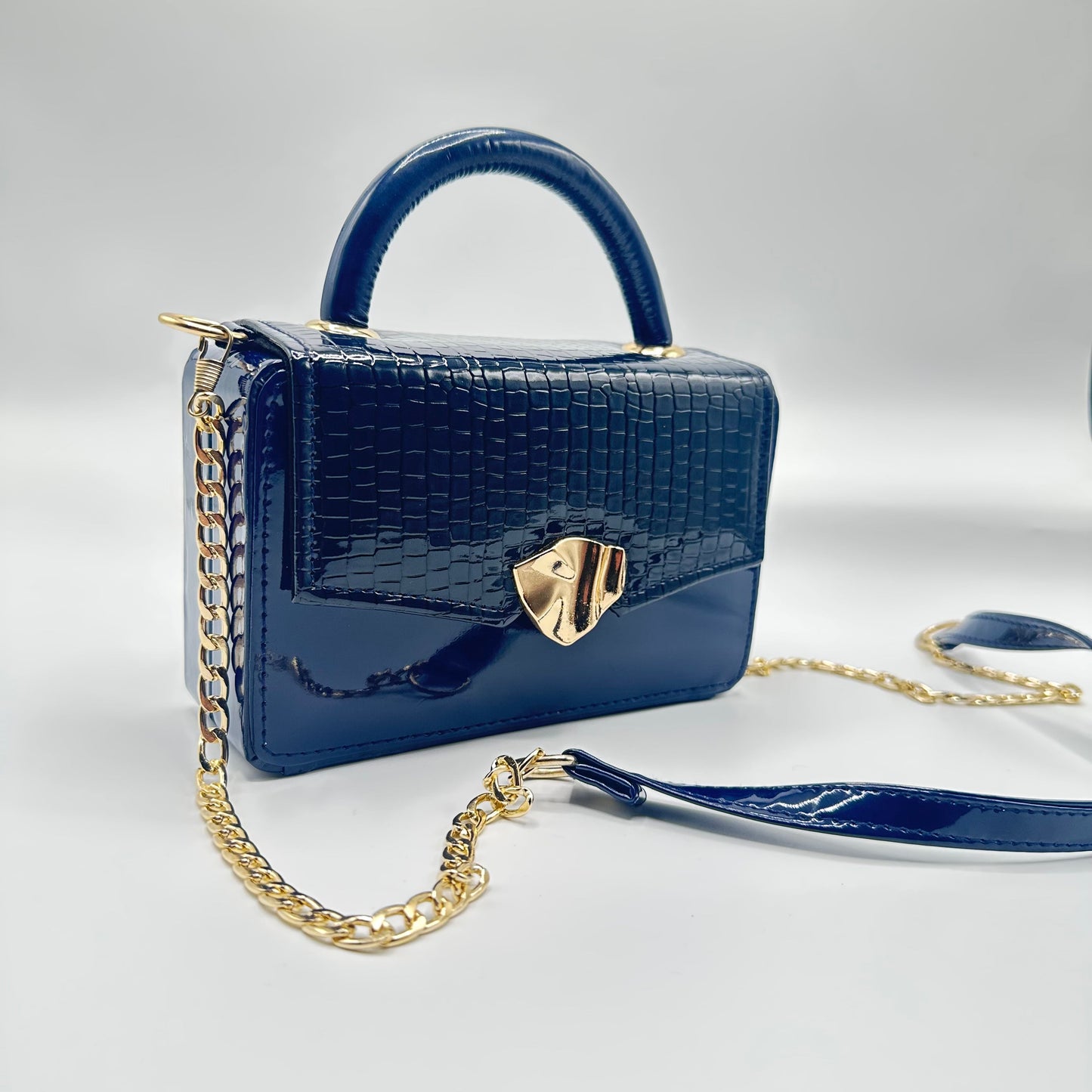 Stylish Patent Leather Handbag