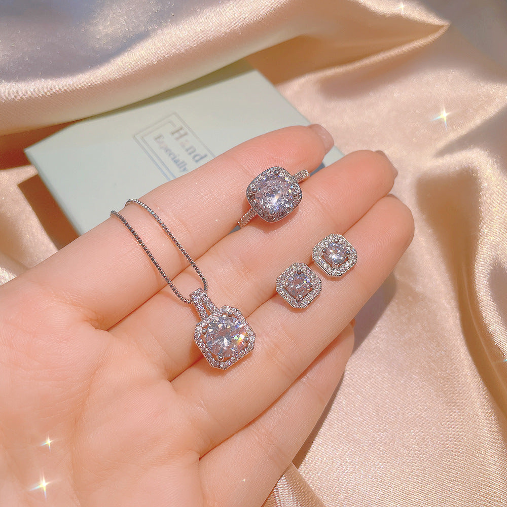 Italian Silver Zircon Set