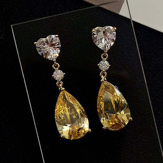 Silver Mustard Earring