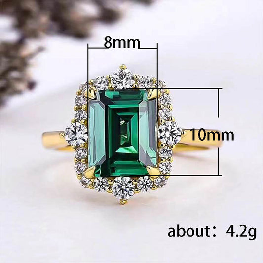 Emerald Halo Ring