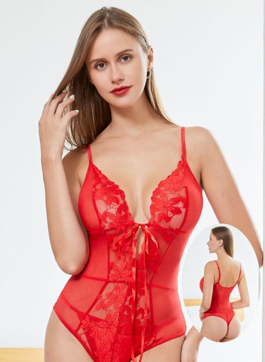 Red Lace Bodysuit