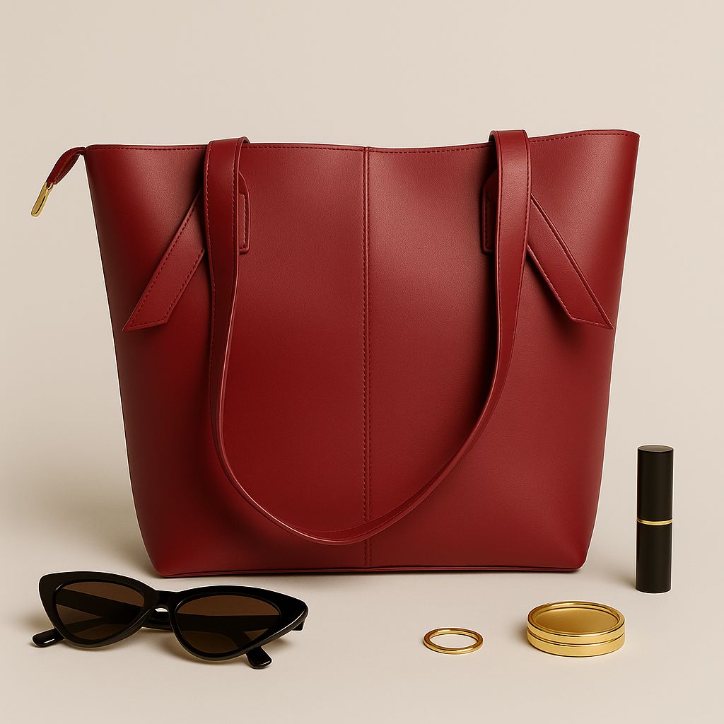 Stylish Red Tote Bag