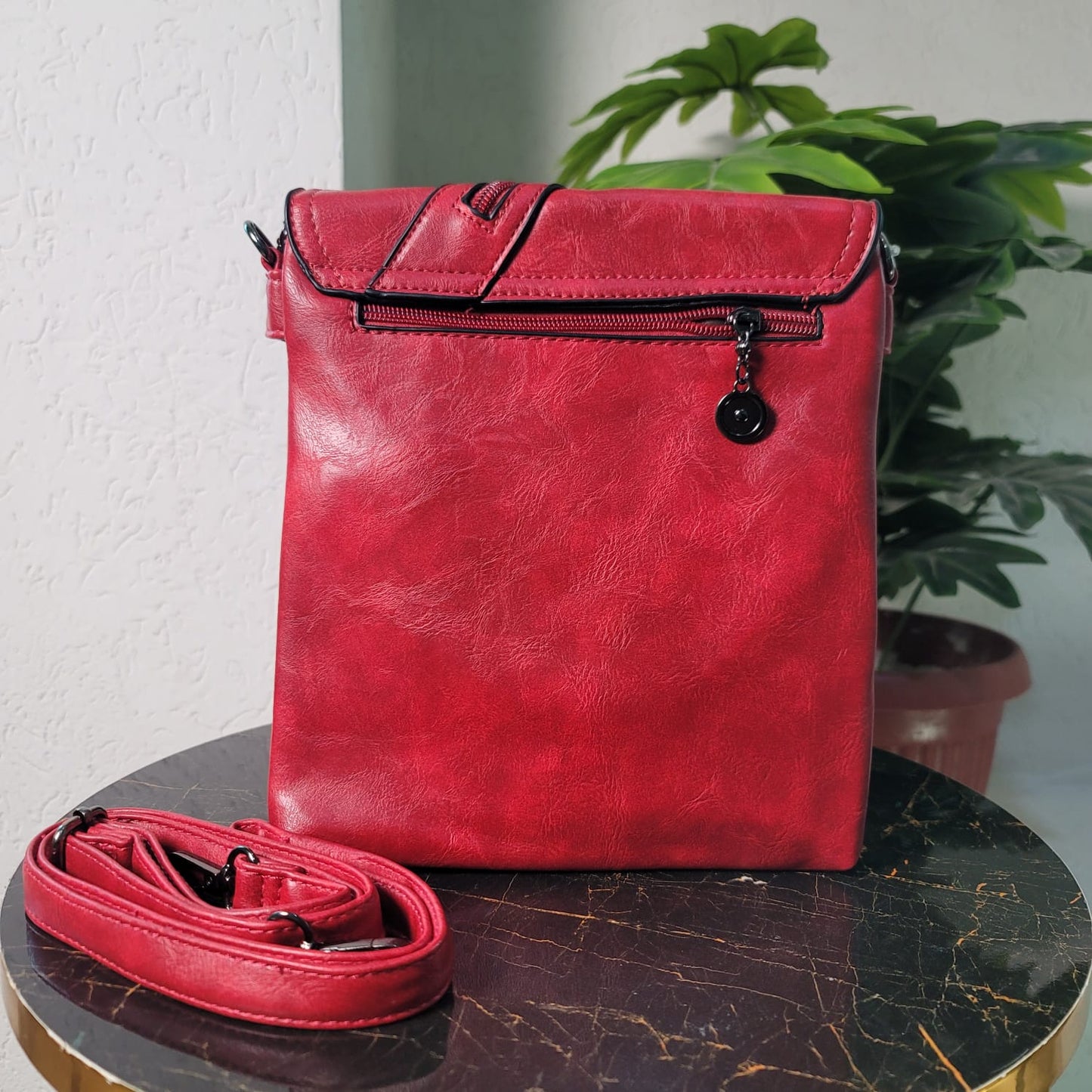 Versatile Red Shoulder Bag