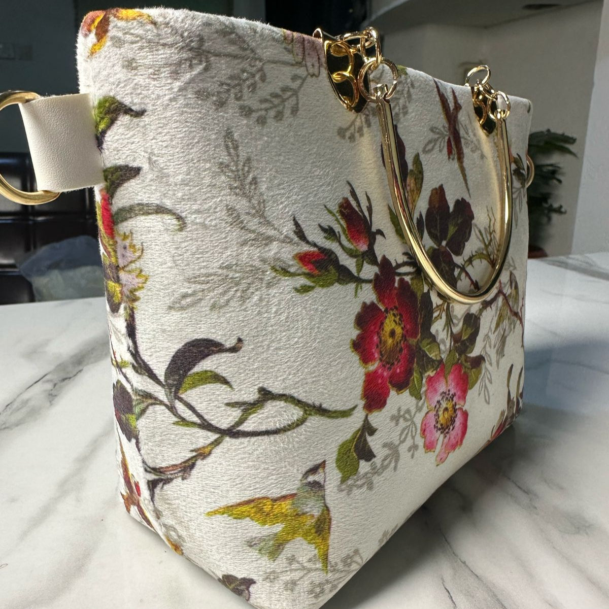 Elegant Floral Print Handbag