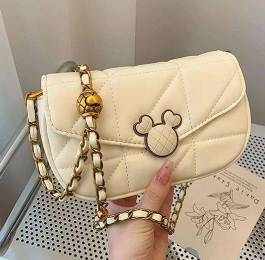Quilted Mickey Style Shoulder Bag