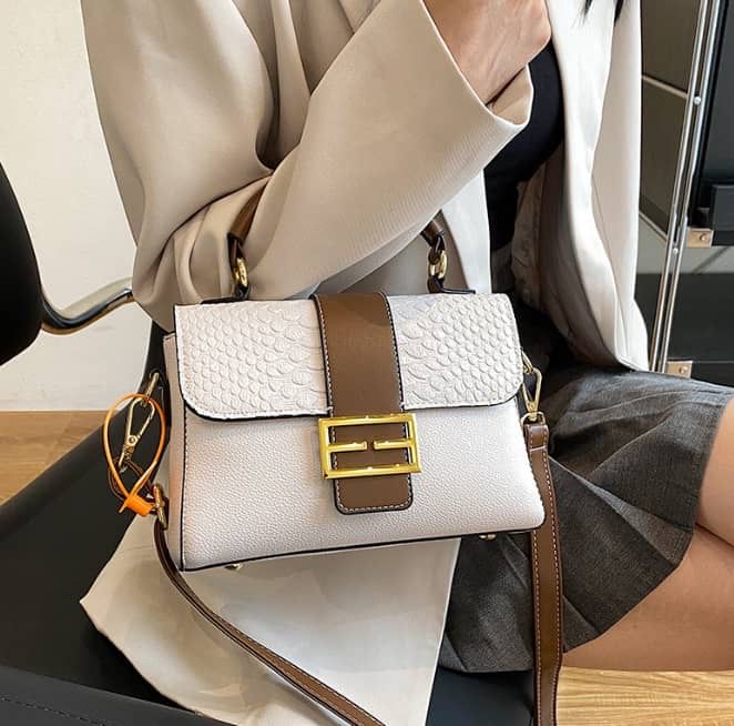 Stylish Two-Tone Shoulder Bag