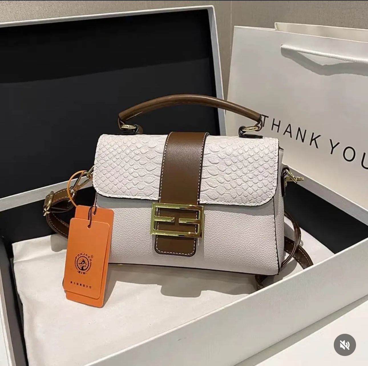 Stylish Two-Tone Shoulder Bag