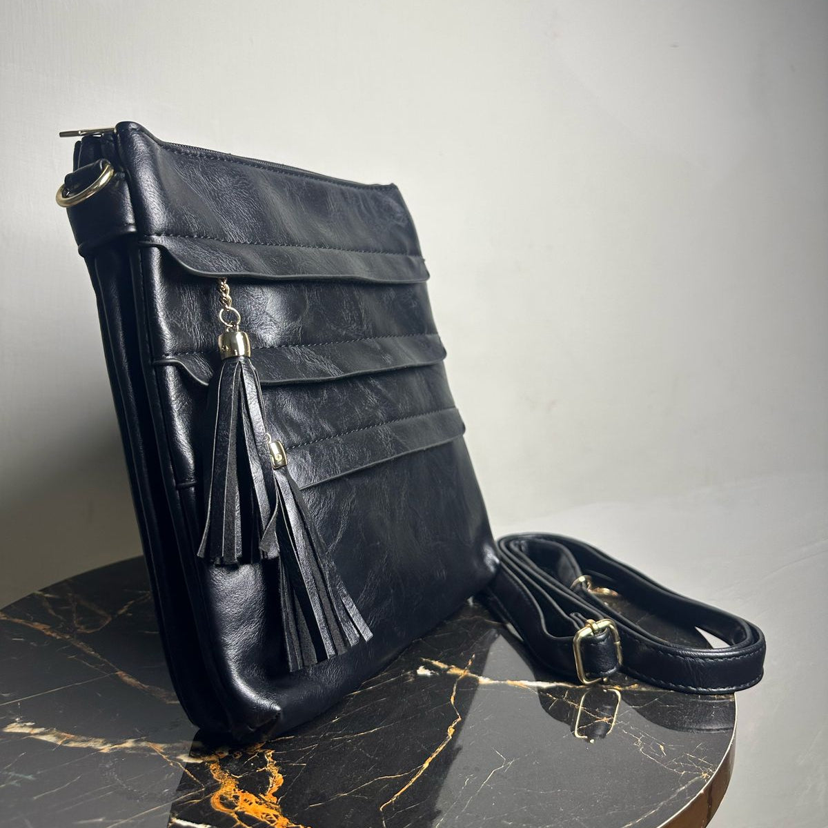 Versatile Crossbody Bag with Tassel