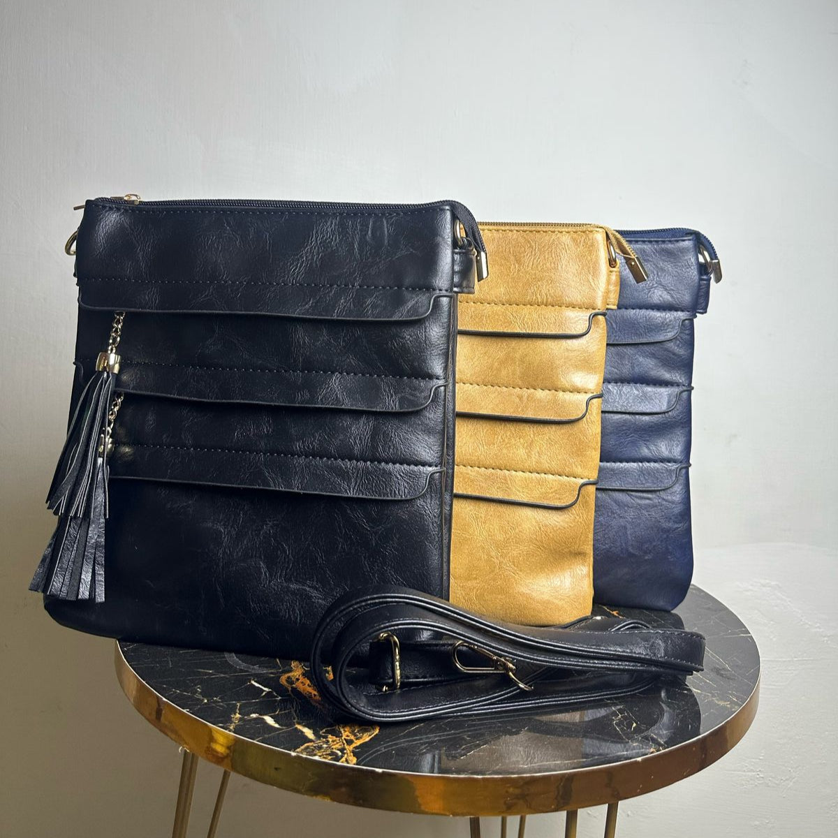 Versatile Crossbody Bag with Tassel