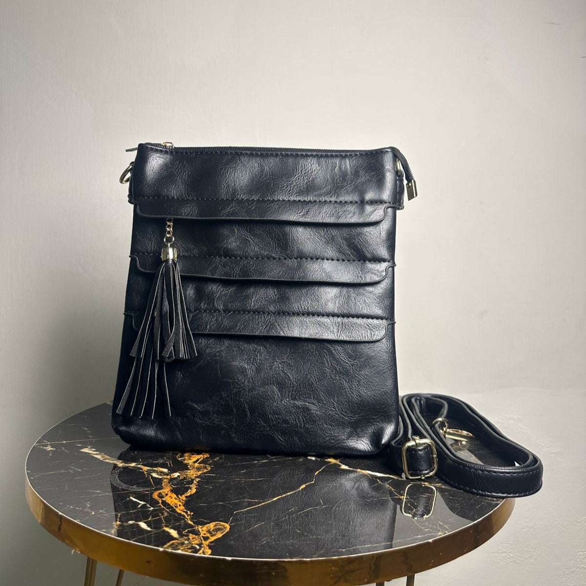 Versatile Crossbody Bag with Tassel