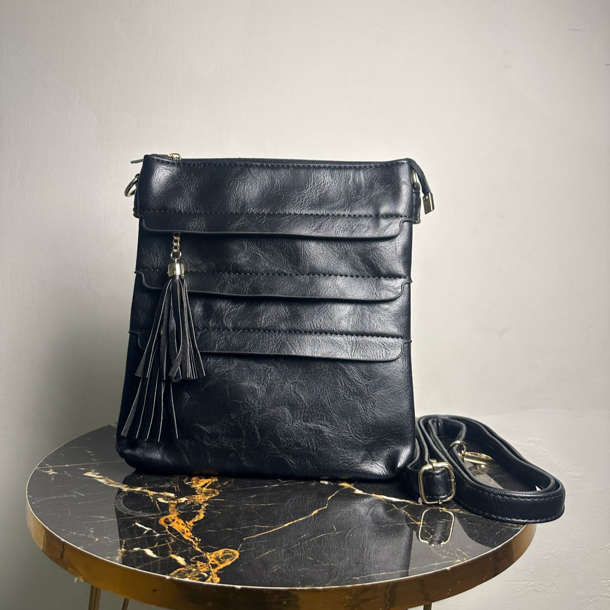 Versatile Crossbody Bag with Tassel