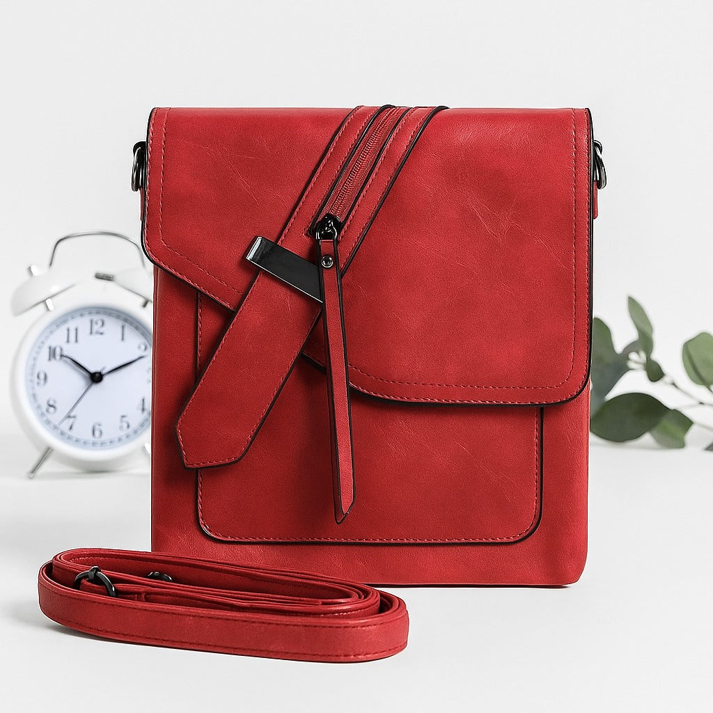 Versatile Red Shoulder Bag