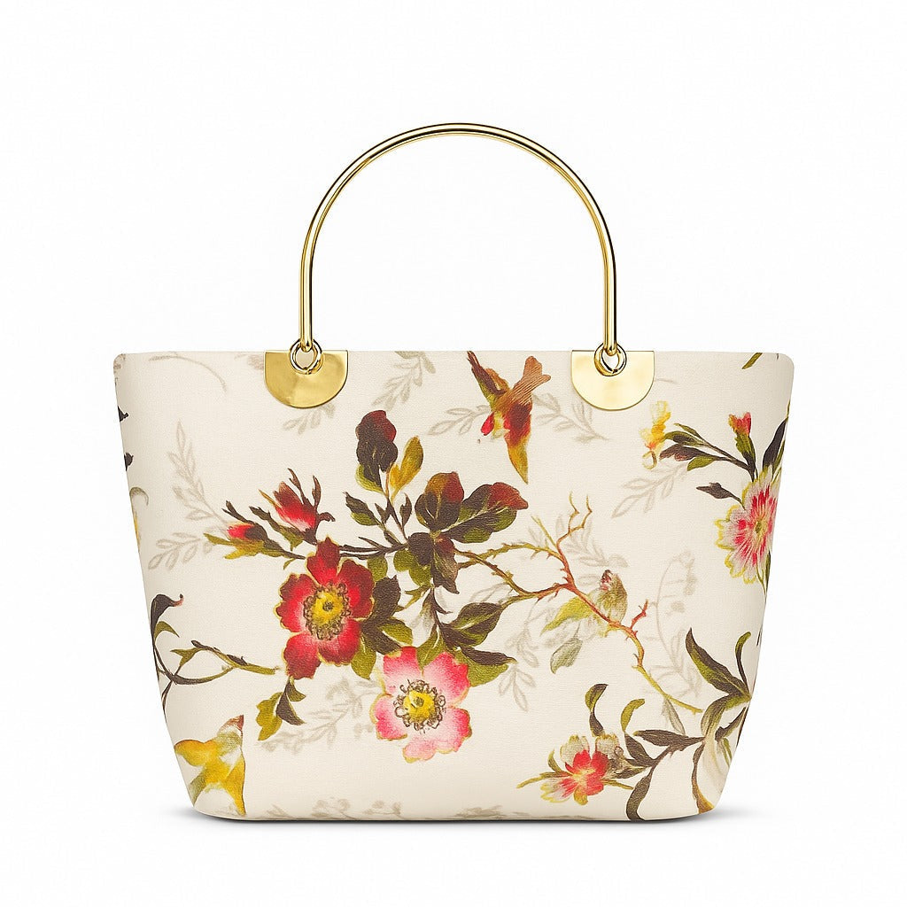 Elegant Floral Print Handbag